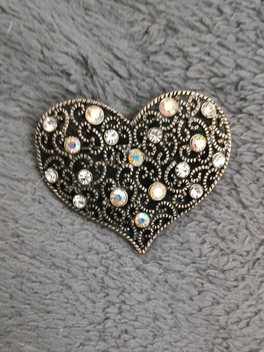 Heart Rhinestone Brooch